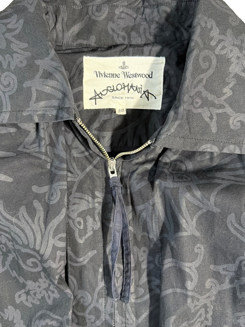 Vivienne Westwood Anglomania Japan Navy Jacquard Puff Sleeve Blouson Jacket