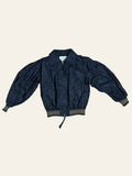Vivienne Westwood Anglomania Japan Navy Jacquard Puff Sleeve Blouson Jacket