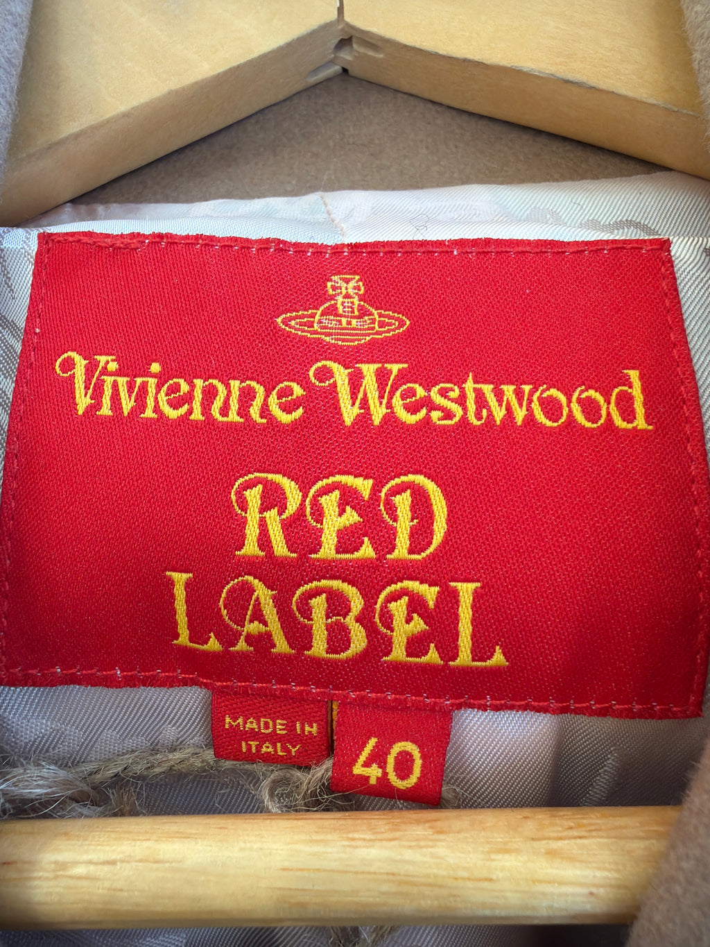 Vivienne Westwood Red Label Camel Drape Collar Coat