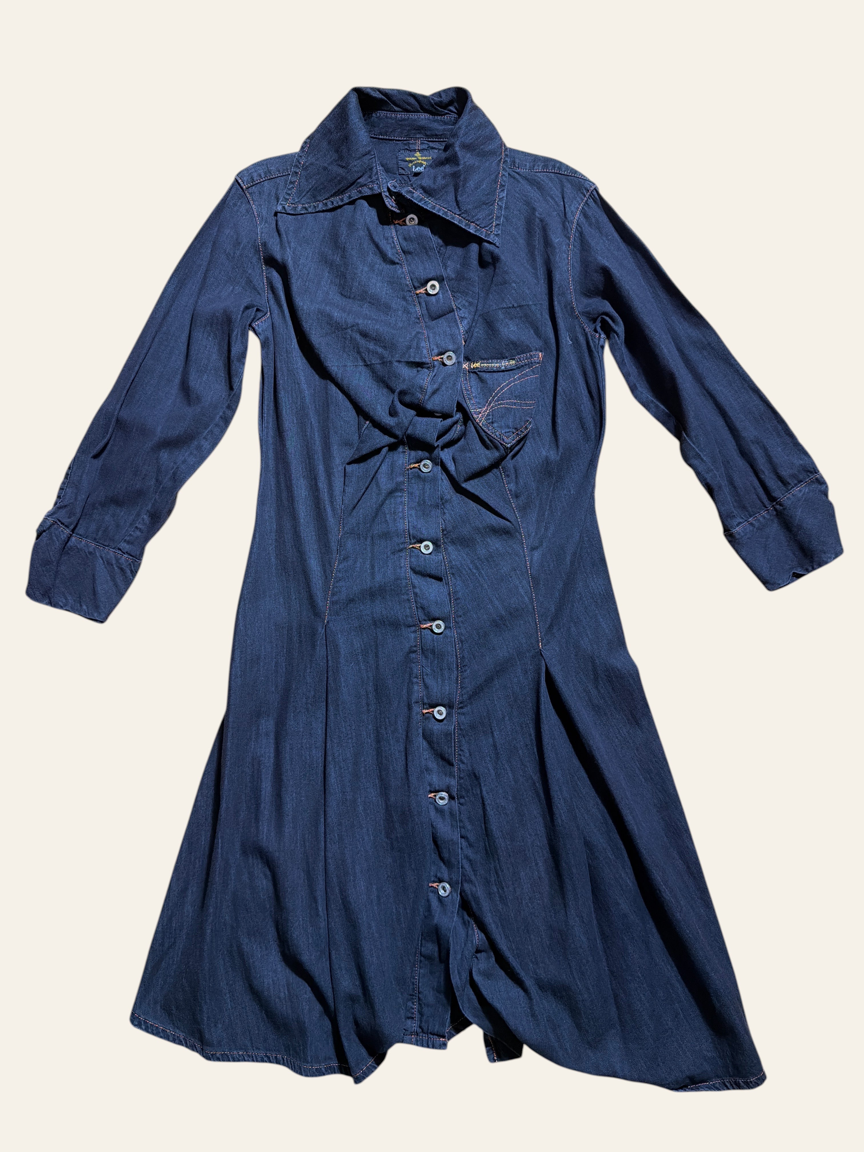 Vivienne Westwood/Lee Drunken Black Denim Shirt Dress