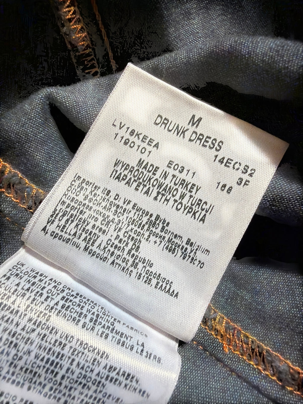 Vivienne Westwood/Lee Drunken Black Denim Shirt Dress