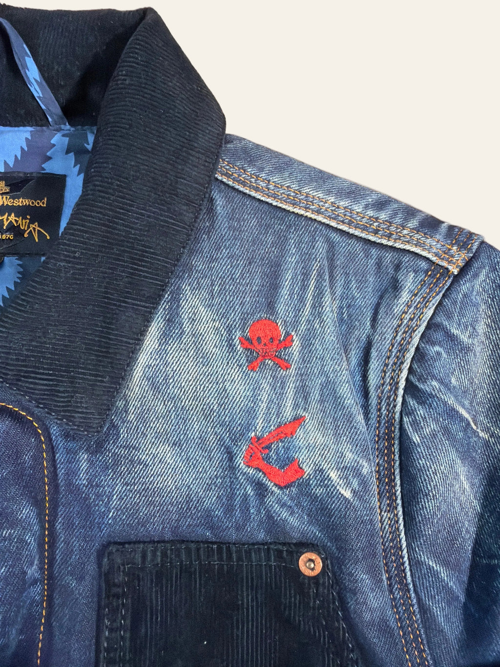 Vivienne Westwood Contrast Corduroy Panel Denim Field Jacket