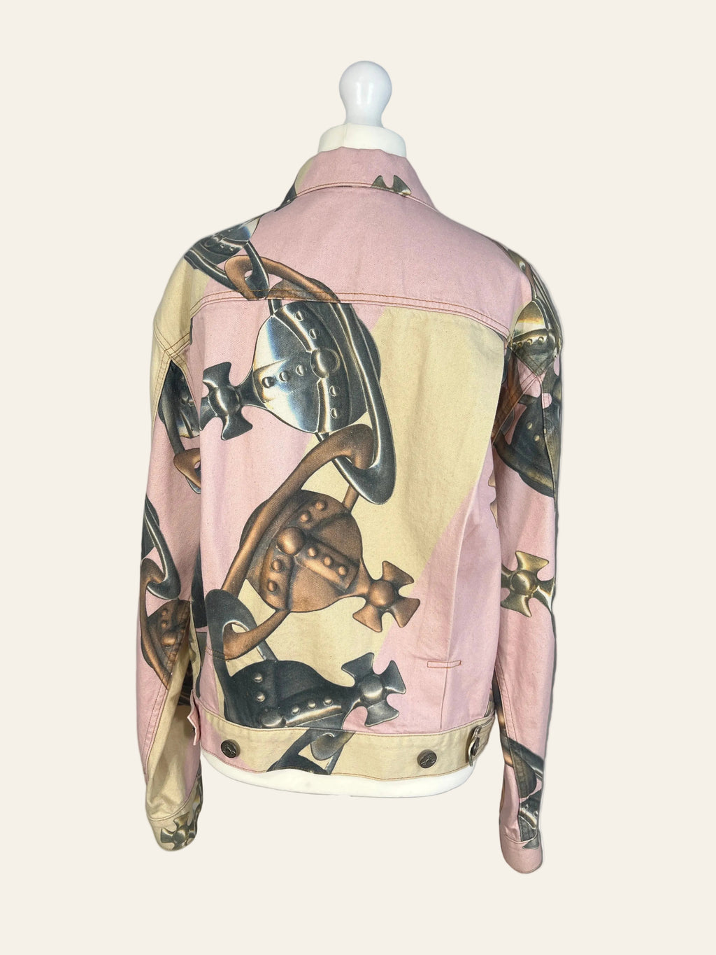 Vivienne Westwood Crazy Orb Printed Marlene Cropped Denim Jacket