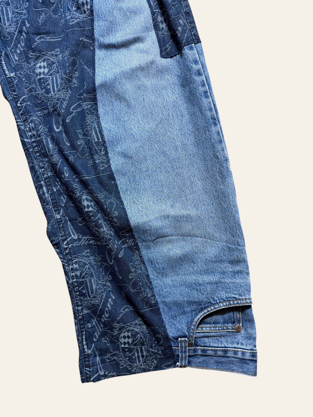Lolly & Lotus Freedom Reworked Panelled Denim Trousers