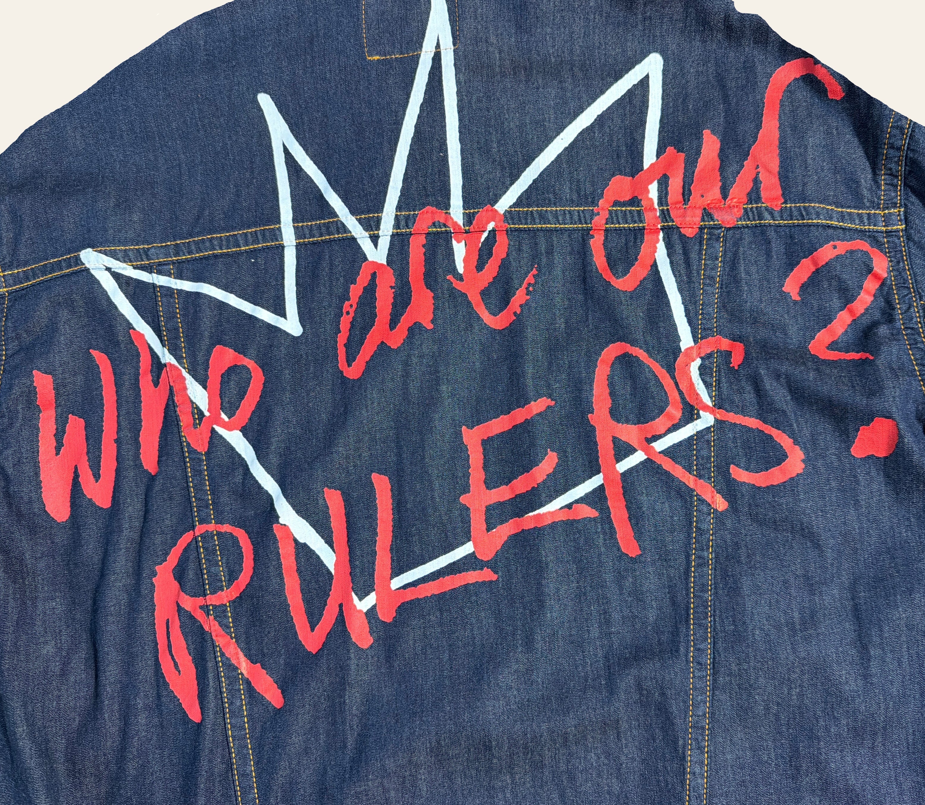 Vivienne Westwood Anglomania “Who Are Our Rulers?” Denim Jacket