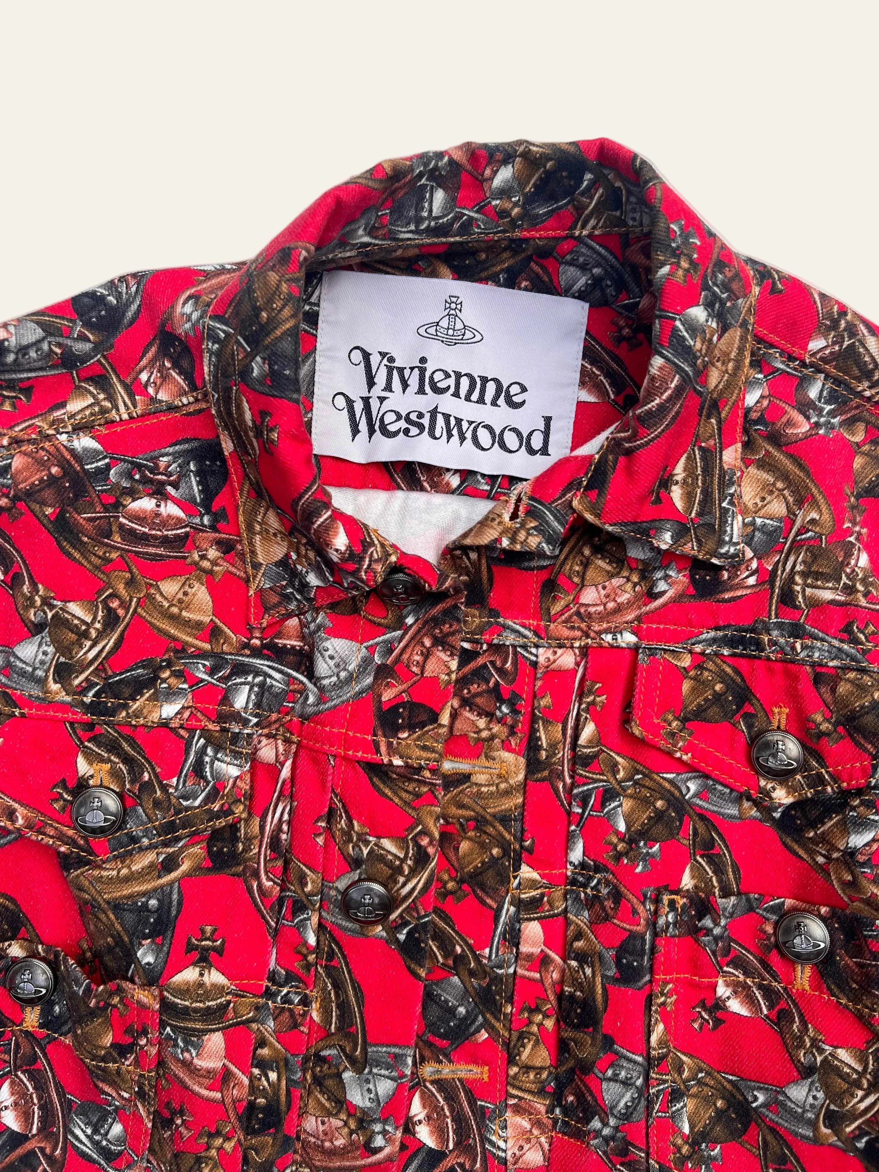 Vivienne Westwood Marlene Cropped Denim Jacket – Crazy Orb Print