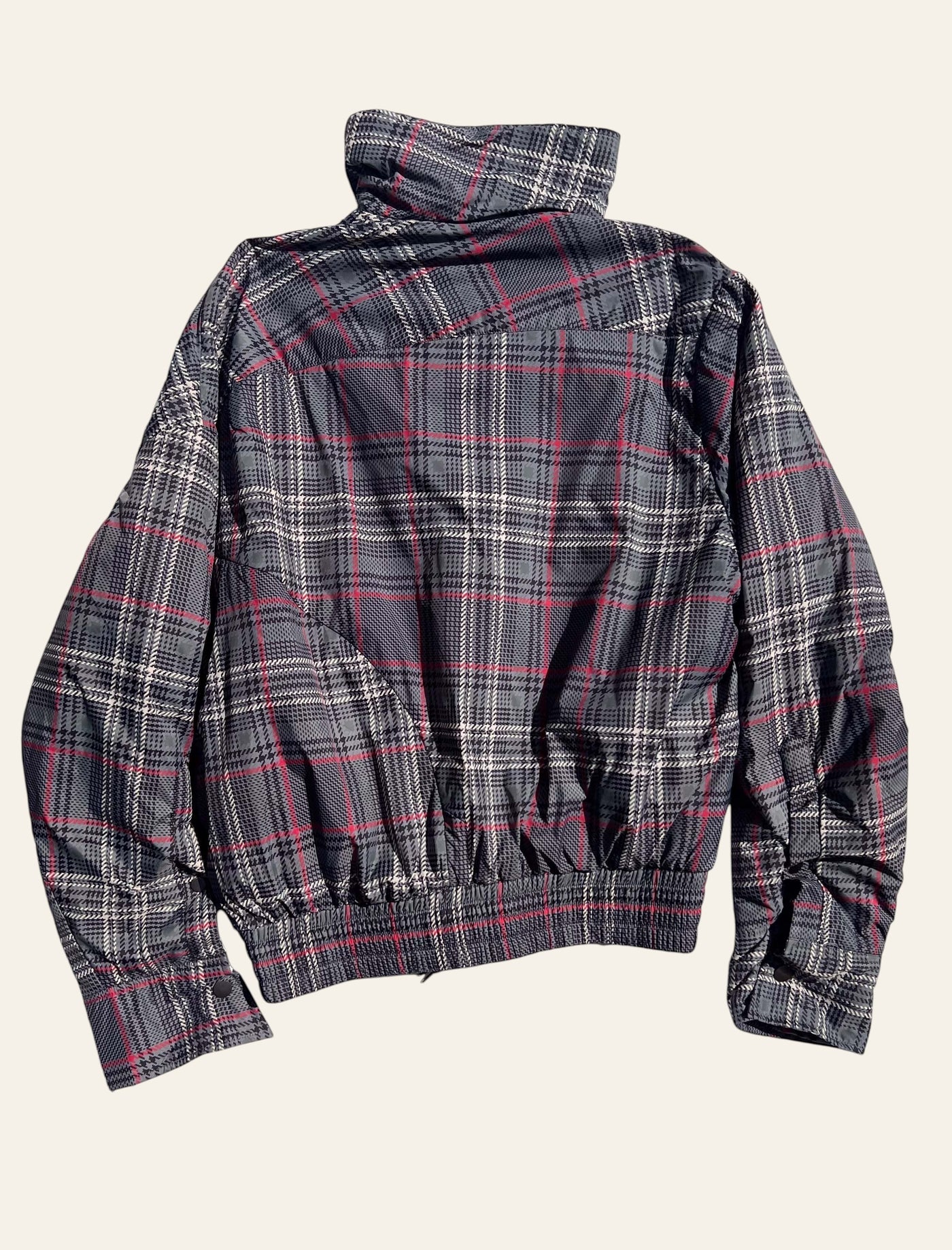 Vivienne Westwood Grey Glen Plaid Drunk Bomber Jacket
