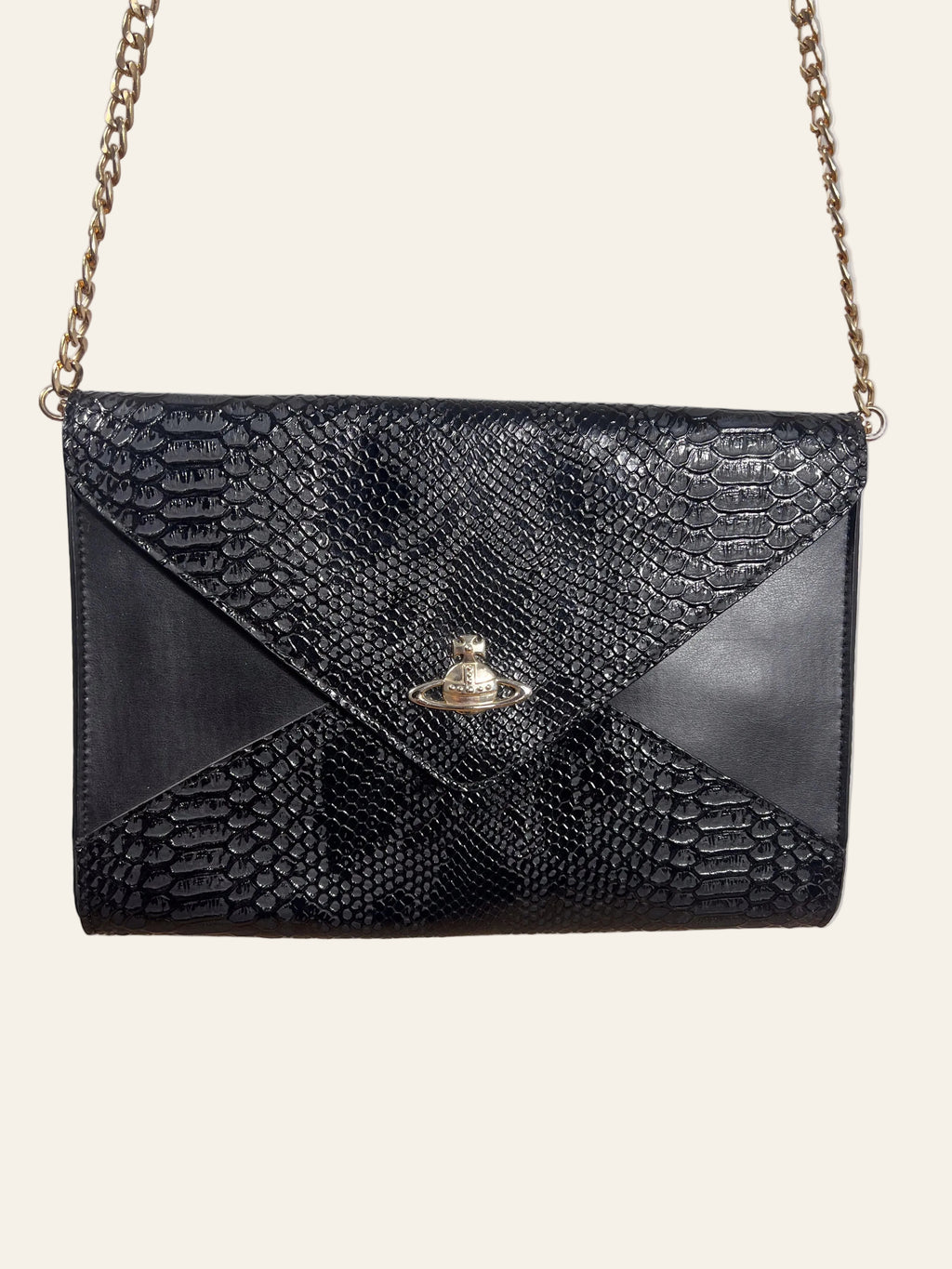 Vivienne Westwood Chancery Moc Croc Orb Clutch Bag