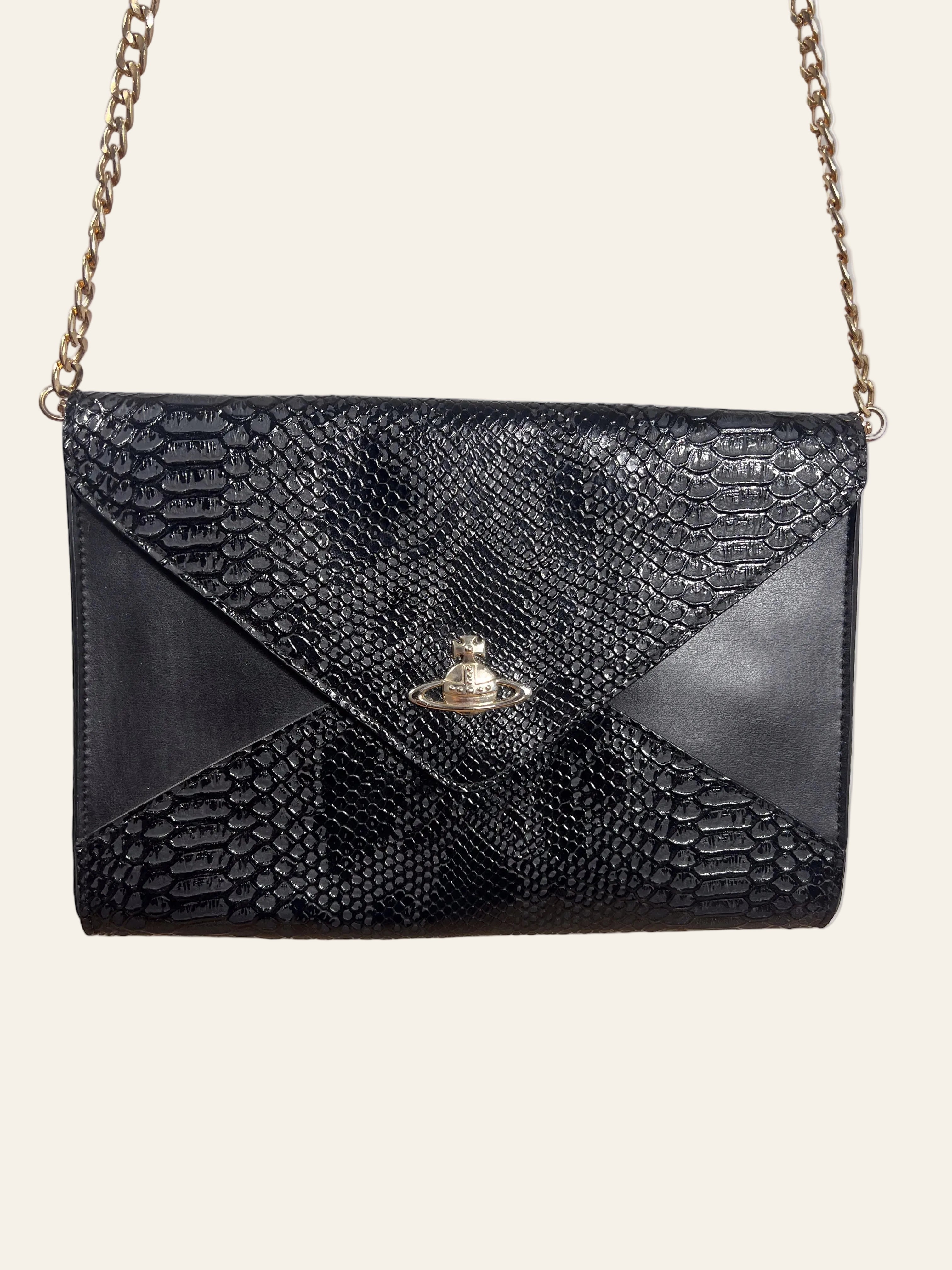 Vivienne Westwood Chancery Moc Croc Orb Clutch Bag