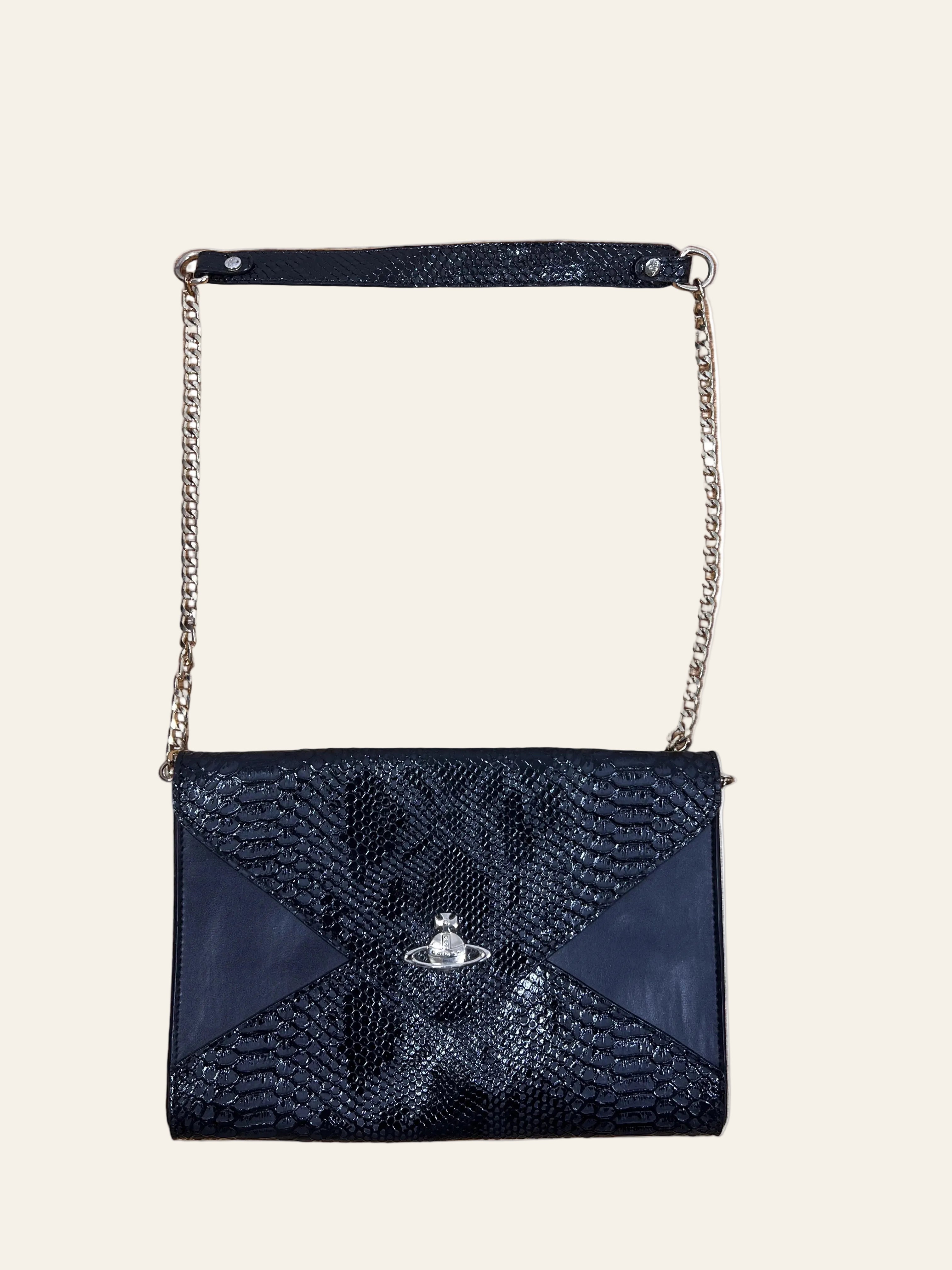 Vivienne Westwood Chancery Moc Croc Orb Clutch Bag