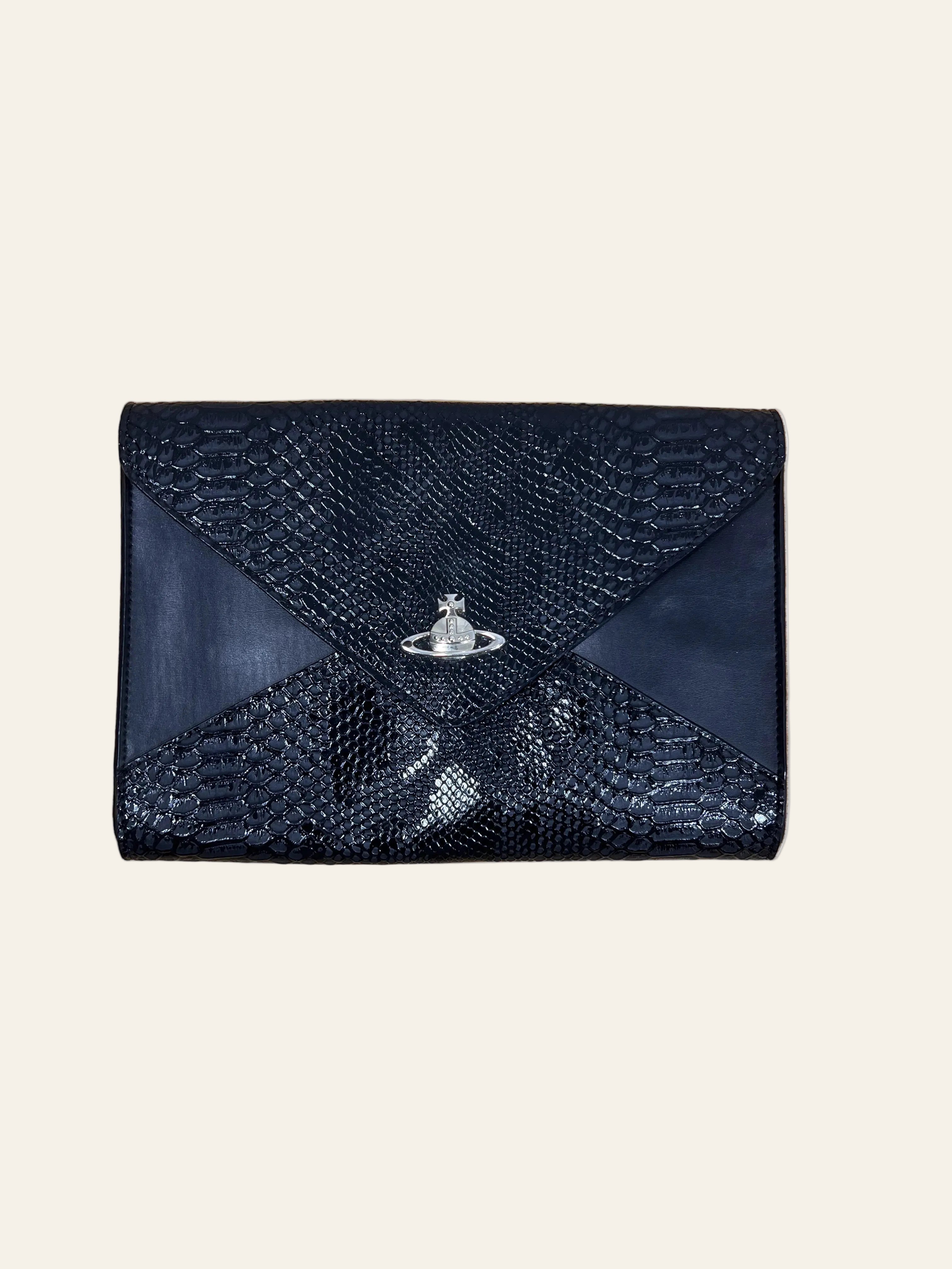 Vivienne Westwood Chancery Moc Croc Orb Clutch Bag