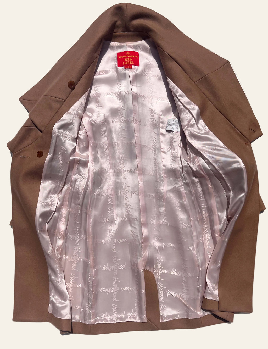 Vivienne Westwood Red Label Camel Drape Collar Coat