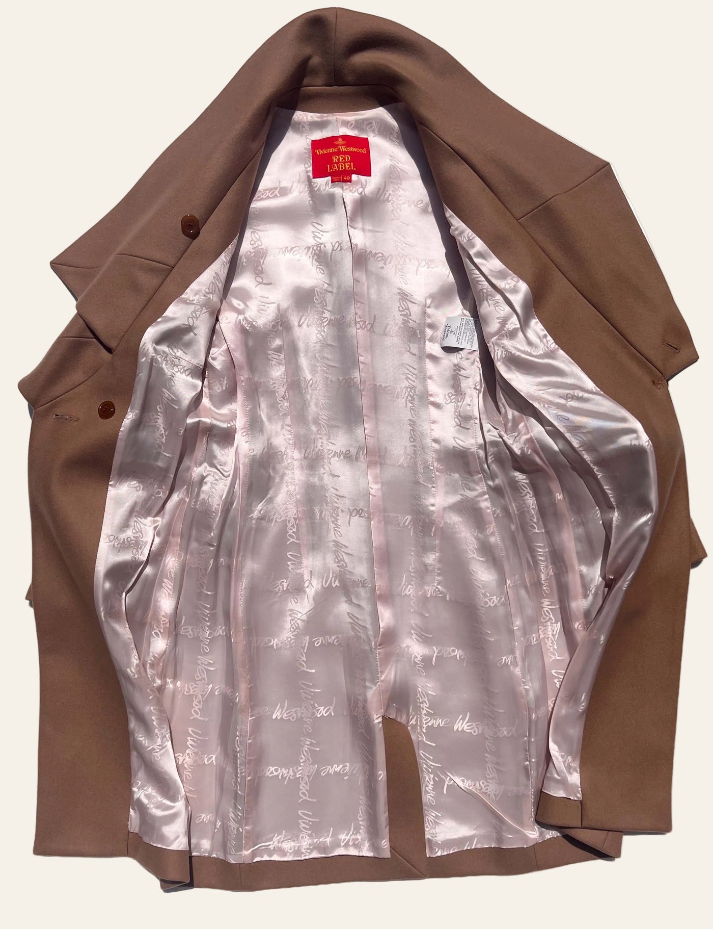 Vivienne Westwood Red Label Camel Drape Collar Coat