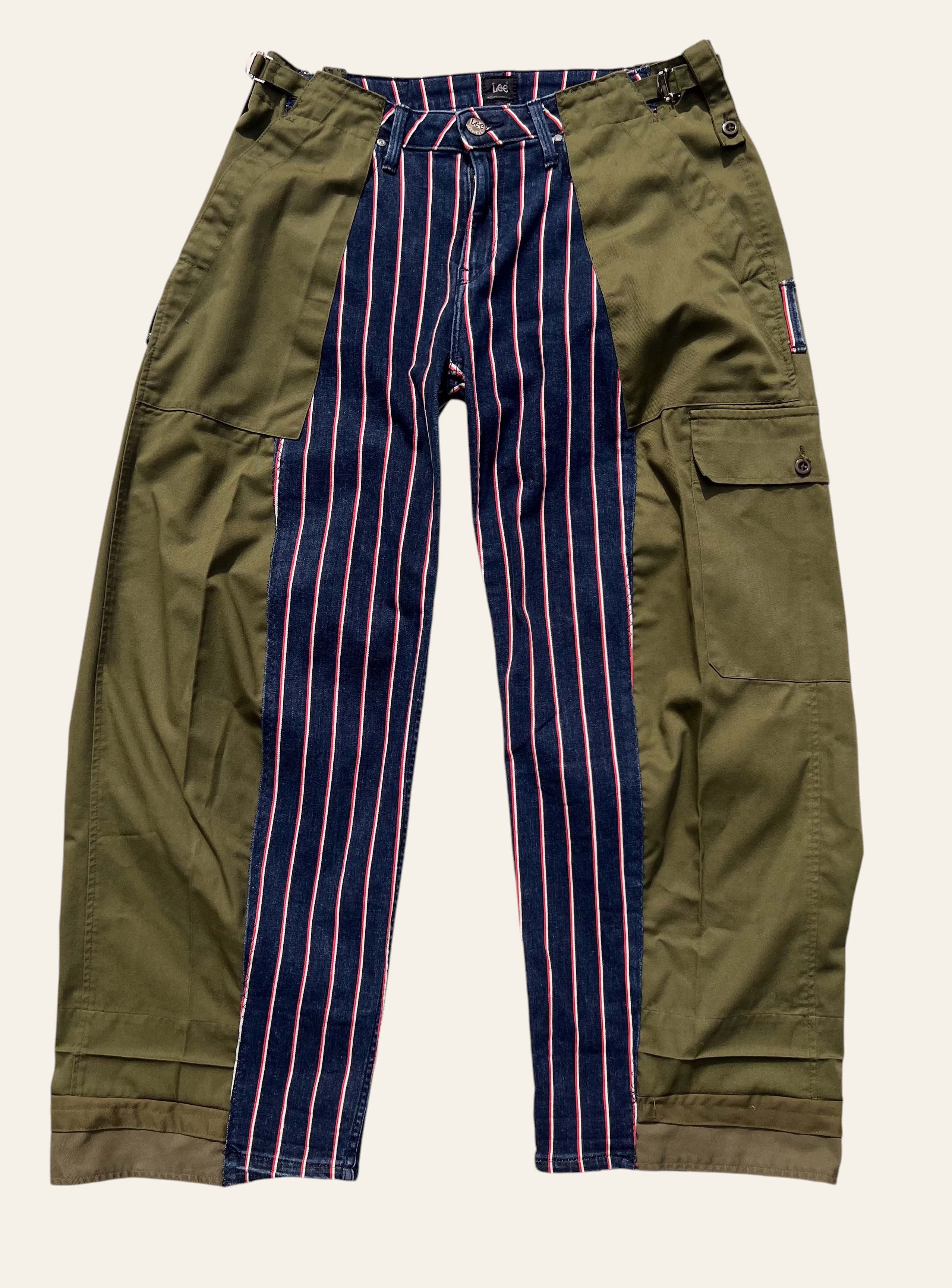 Lolly & Lotus Freedom Reworked Optix Stripped Army Jeans