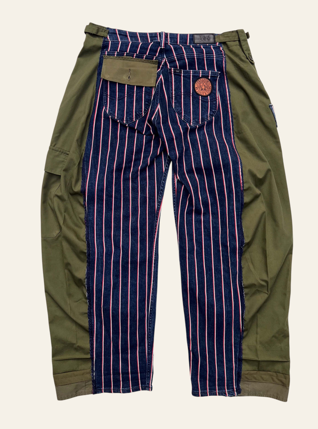 Lolly & Lotus Freedom Reworked Optix Stripped Army Jeans