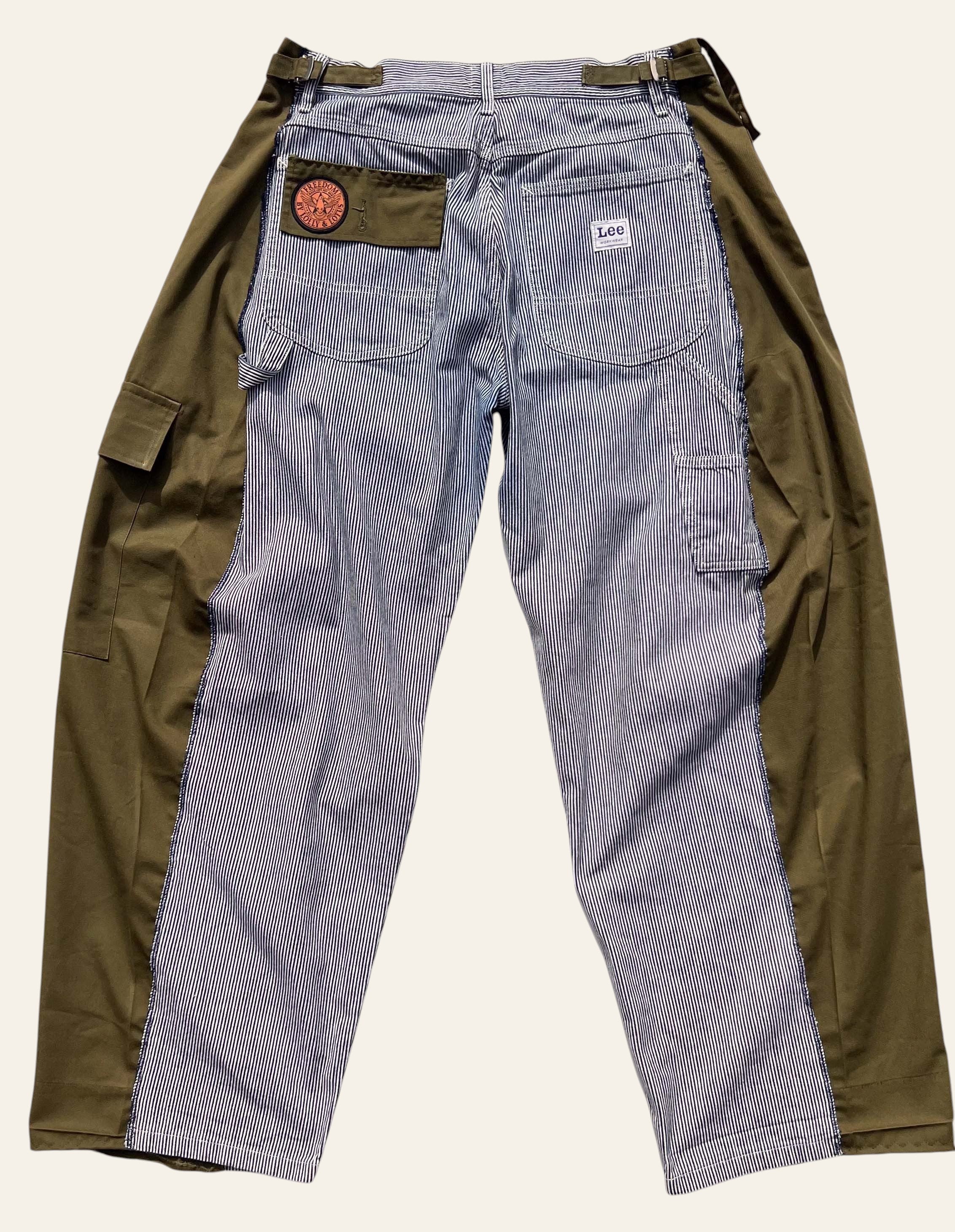Lolly & Lotus Freedom Reworked Stripe & Khaki Jeans