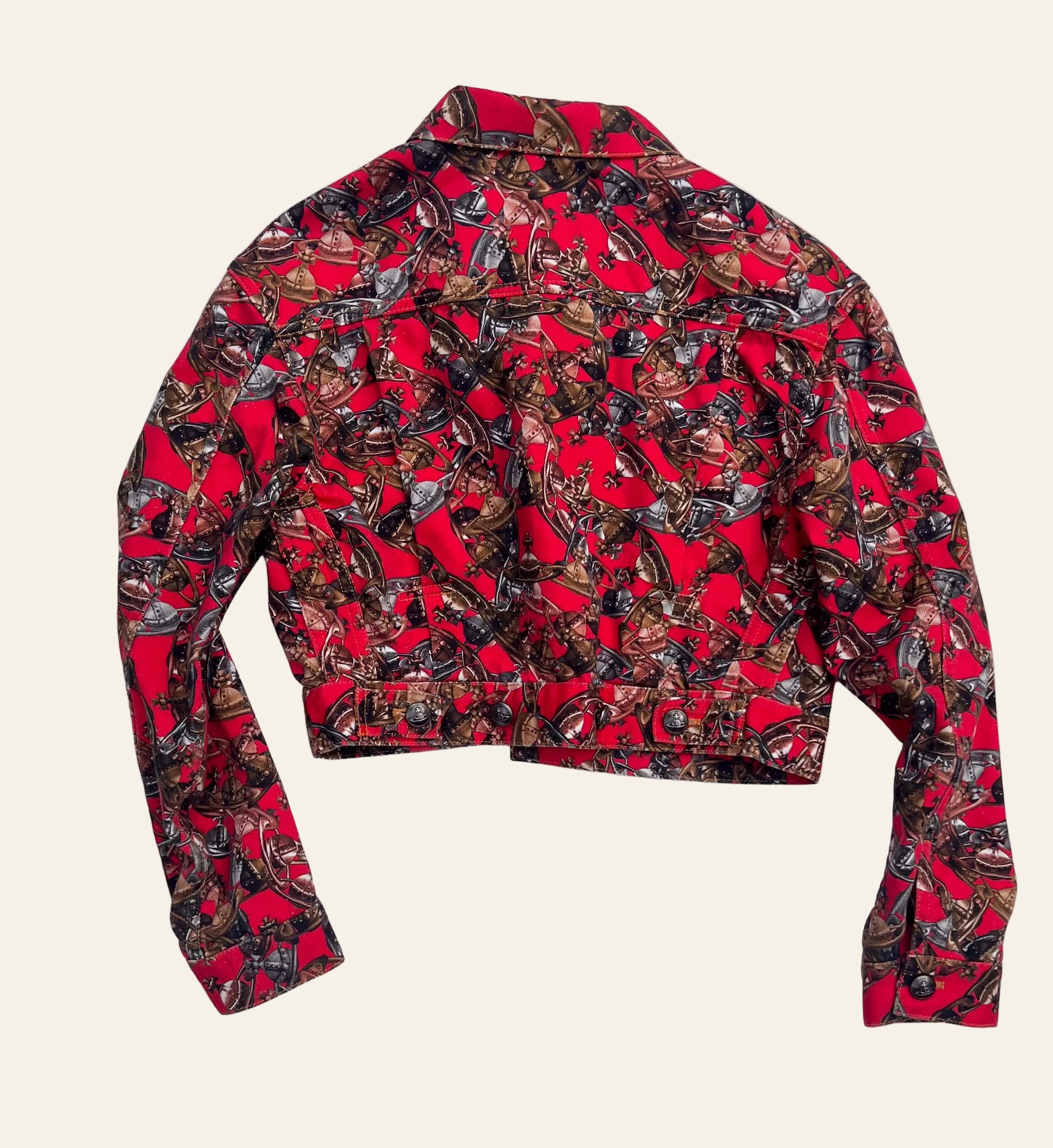 Vivienne Westwood Marlene Cropped Denim Jacket – Crazy Orb Print