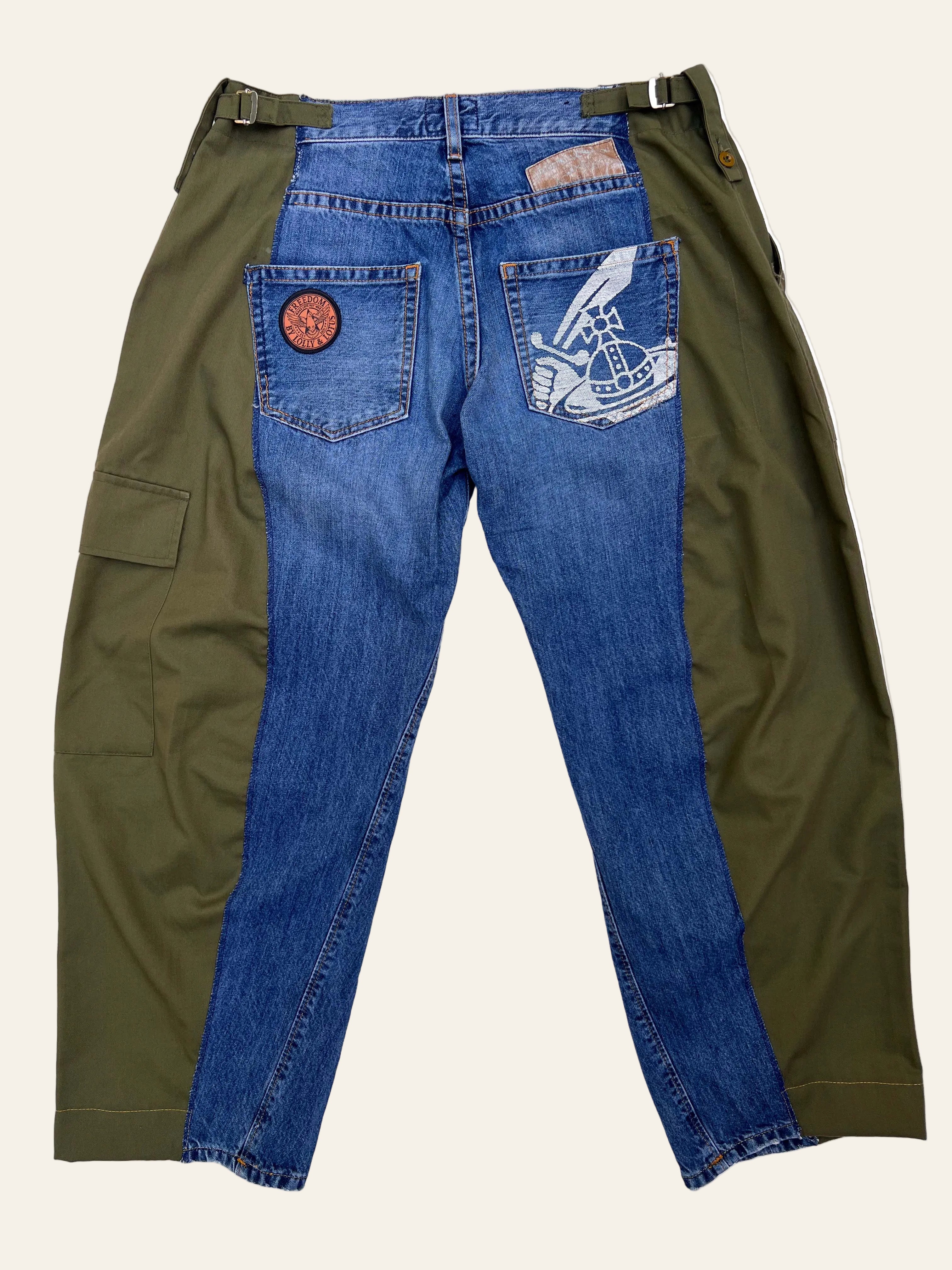 Lolly & Lotus Freedom Reworked Cutlass Cargo Jeans