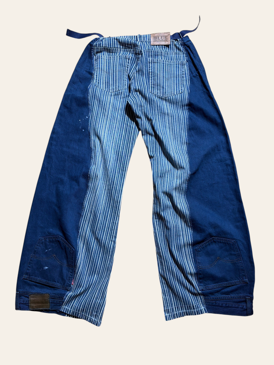 Lolly & Lotus Freedom Reworked Vintage Stripped Upside down Jeans