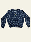 Lolly and Lotus Vivienne Westwood unisex raglan sweatshirt in black with an all-over white orb logo print.