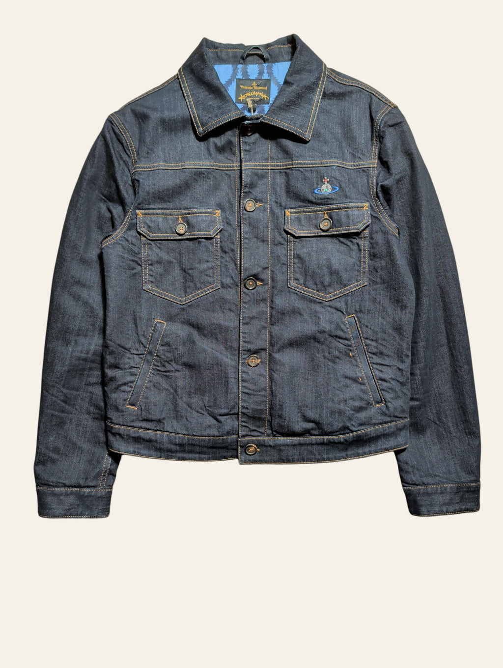 Vivienne Westwood Anglomania Classic Pleated Indigo Denim Jacket