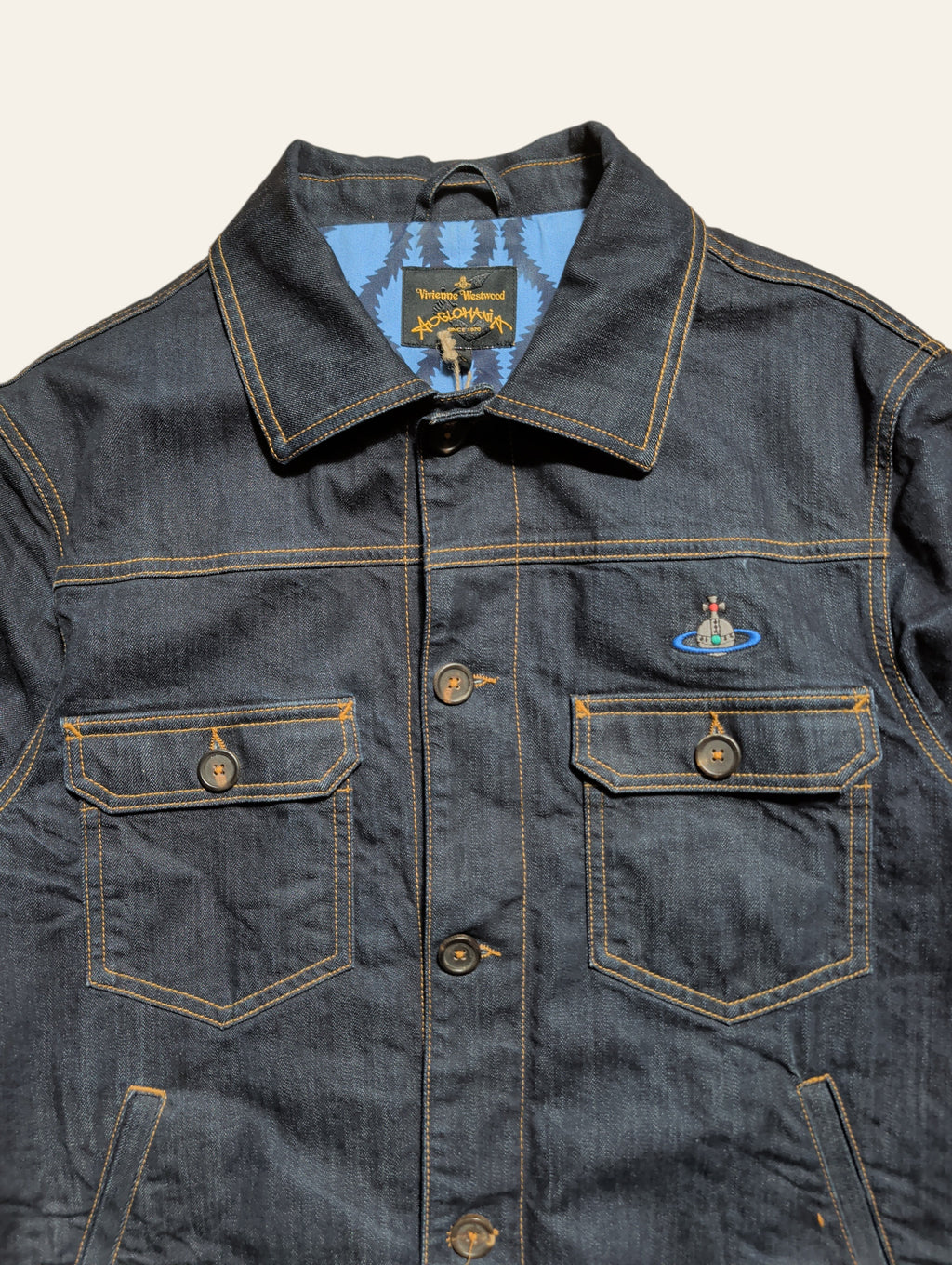 Vivienne Westwood Anglomania Classic Pleated Indigo Denim Jacket